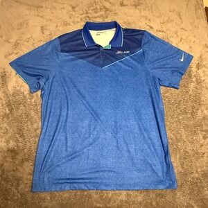 Nike Golf Dri-FIT Bellagio Blue‎ Performance Polo Shirt Mens Size XXL 2XL